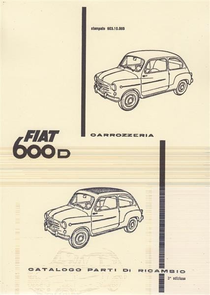 Fiat 600 D - Carrozzeria, Catalogo parti di ricambio