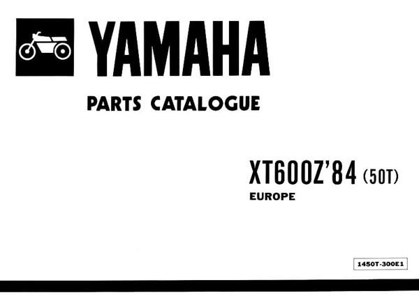 Yamaha XT 600 Z '84, Europe, Parts Catalogue