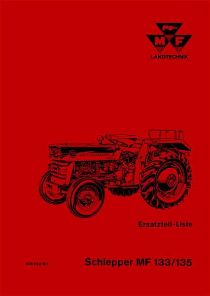 Massey-Ferguson MF 133 und MF 135 Ersatzteil-Liste