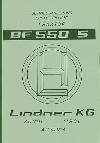 Lindner BF 550 S,550 SN, 550 SA Betriebsanleitung und Ersatzteilkatalog