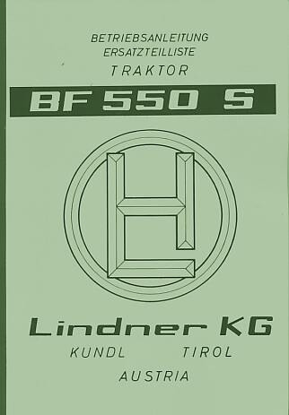 Lindner BF550S 550SN 550SA Betriebsanleitung und Ersatzteilkatalog