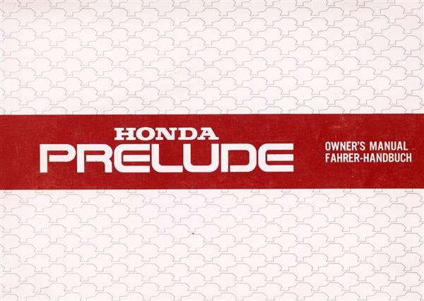 Honda Prelude, Fahrer-Handbuch