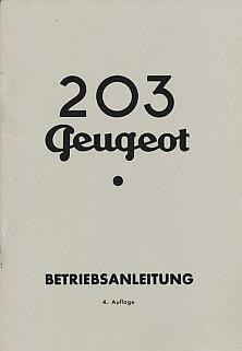 Peugeot 203, Betriebsanleitung