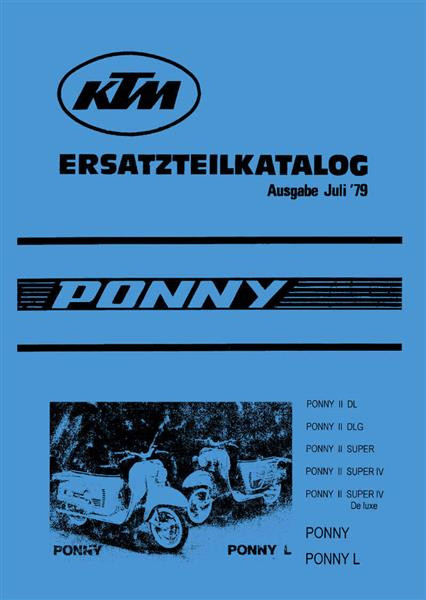 KTM Ponny II DL, DLG, Super, Super IV, Super IV de luxe, Ersatzteilkatalog Fahrgestell