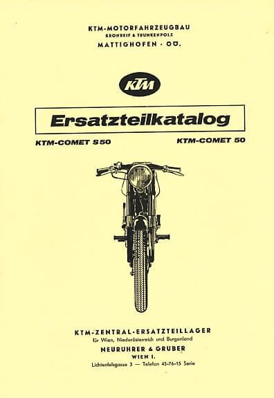 KTM Motorfahrzeugbau Comet S 50 mit Puch-Motor Comet 50, Ersatzteilkatalog