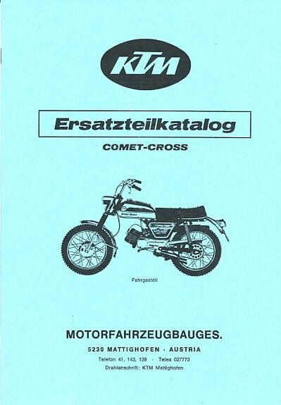 KTM Motorfahrzeugbau Comet-Cross, Cross-Super mit Puch Motor, Ersatzteilkatalog