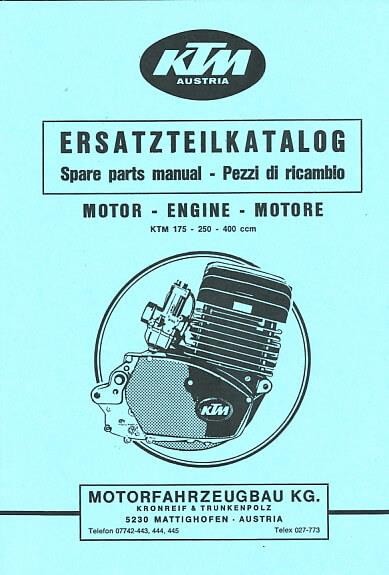 KTM Motorfahrzeugbau 175, 250, 400, Ersatzteilkatalog