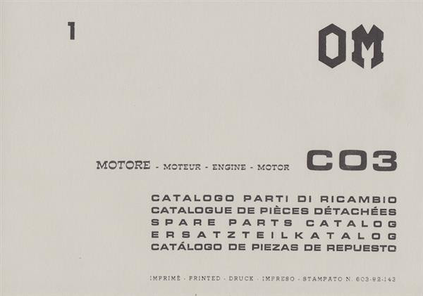 OM Motor CO3, Ersatzteilkatalog