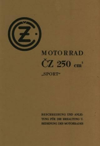 CZ 250 Sport, Betriebsanleitung (owners manual)