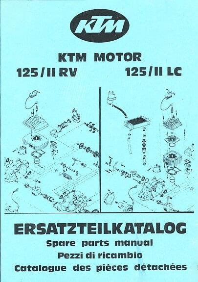 KTM Motorfahrzeugbau 125 / II RV / LC, Motor luft- oder wassergekühlt, Ersatzteilkatalog