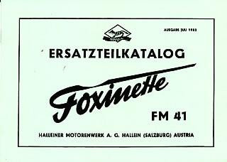 Foxinette FM 41, Ersatzteilkatalog