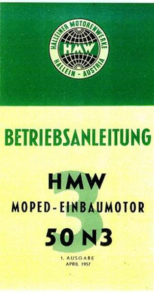 HMW 3-Gang-Einbaumotor 50 N 3 mit 2,2 PS, Betriebsanleitung