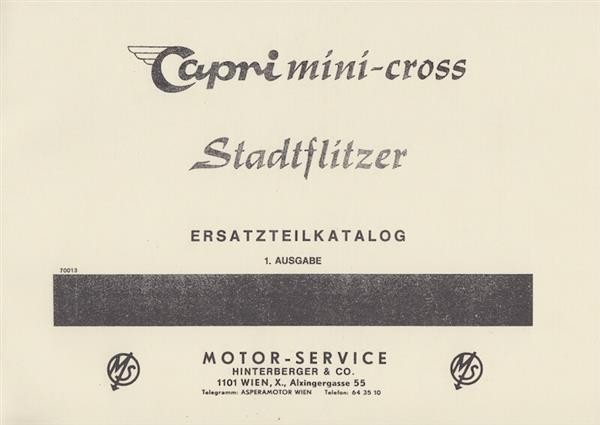 Capri Mini-Cross Stadtflitzer Ersatzteilkatalog