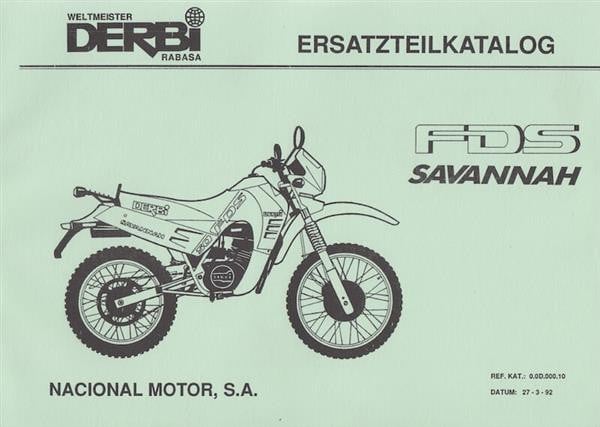 Derbi FDS Savannah, Ersatzteilkatalog