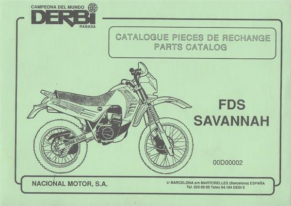 Derbi FDS Savannah, Parts Catalogue