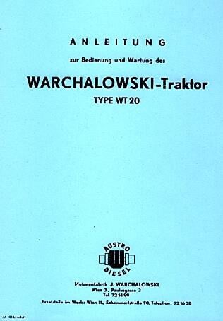 Warchalowski WT20 Betriebsanleitung und Ersatzteilkatalog