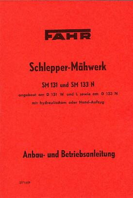 Fahr SM131 und SM133N Betriebsanleitung