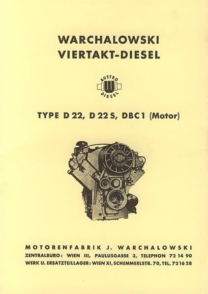 Warchalowski D22, D22S, DBC1 Betriebsanleitung und Ersatzteilkatalog