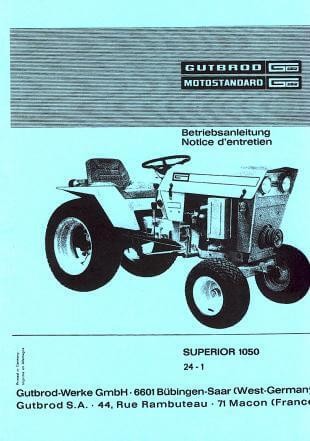 Gutbrod Superior 1050 Kleintraktor, Betriebsanleitung