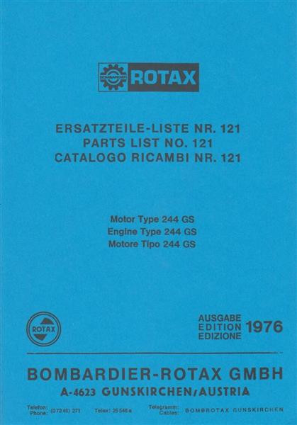 Rotax Motor 244 GS, Ersatzteile-Liste