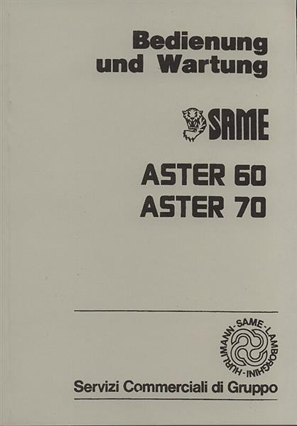 Same Aster 60, Aster 70, Betriebsanleitung