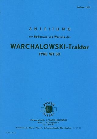 Warchalowski WT50 Betriebsanleitung und Ersatzteilkatalog