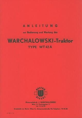 Warchalowski WT42A Betriebsanleitung und Ersatzteilkatalog