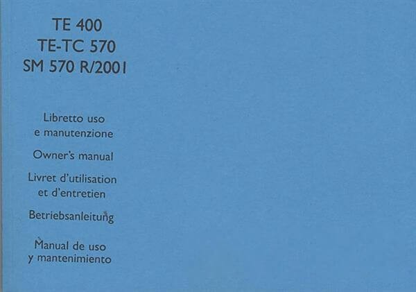 Husqvarna Motorrad TE 400, TE-TC 570, SM 570 R/2001, Betriebs- und Wartungsanleitung