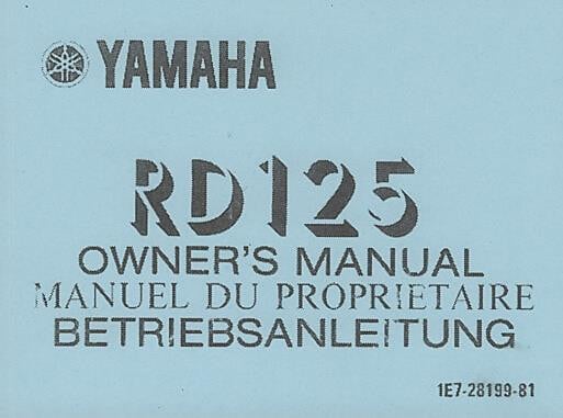 Yamaha RD 125, Betriebsanleitung