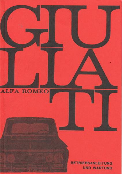 Alfa Romeo Giulia T.I., Betriebsanleitung