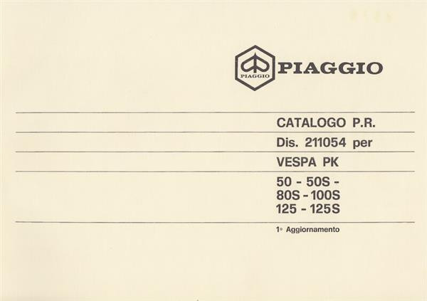 Piaggio Vespa PK 50, PK 50 S, PK 50 SS, PK 80 S, PK 100 S, 125, 125 S, Ersatzteilkatalog