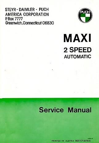 Puch Moped Maxi, (USA), 2- speed-automatic, service manual