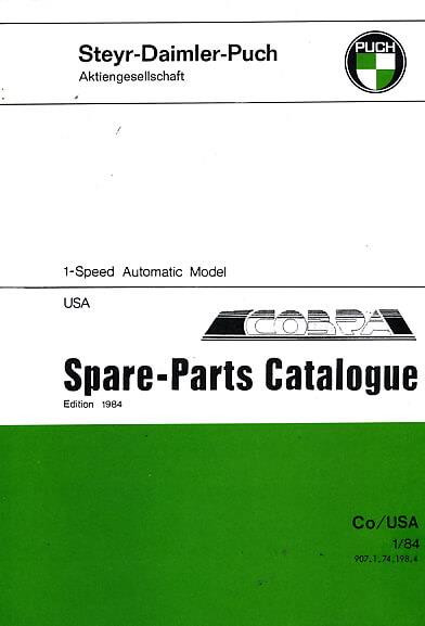 Puch Moped Cobra Spare Parts Catalogue