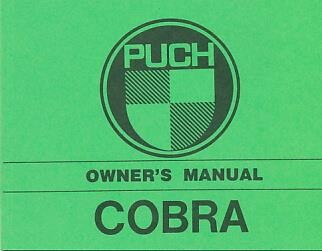 Puch Moped Cobra, Owner´s Manual