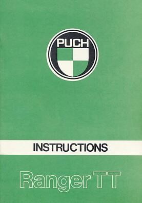 Puch Moped Ranger TT, Instructions, Owners Manual