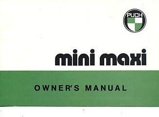 Puch Mini Maxi, Owner´s Manual