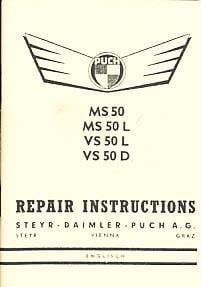Puch MS 50 L, MS 50 V,  VS 50 L, VS 50 D, repair instructions