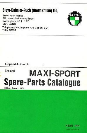 Puch Maxi-Sport (1-speed-automatic), Spare-Parts-Catalogue