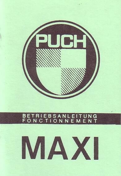 Puch Maxi, 1-Gang-Automatik, Betriebsanleitung