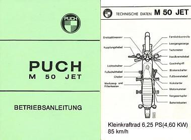 Puch M 50 Jet, 6,25 PS, Kleinkraftrad, Betriebsanleitung