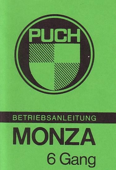 Puch Monza 6-Gang, Betriebsanleitung