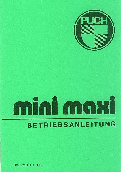Puch Mini Maxi Betriebsanleitung