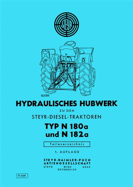 Steyr N180a und N182a Hydraulisches Hubwerk Ersatzteilkatalog