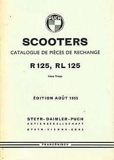 Puch Scooters R 125, RL 125, Catalogue de Pièces de Rechange