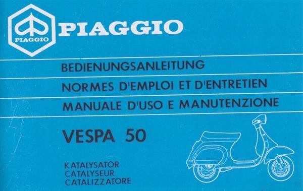 Piaggio Vespa 50 (mit Katalysator), Bedienungsanleitung