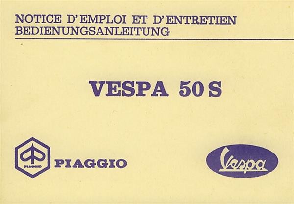 Vespa 50 S Betriebsanleitung