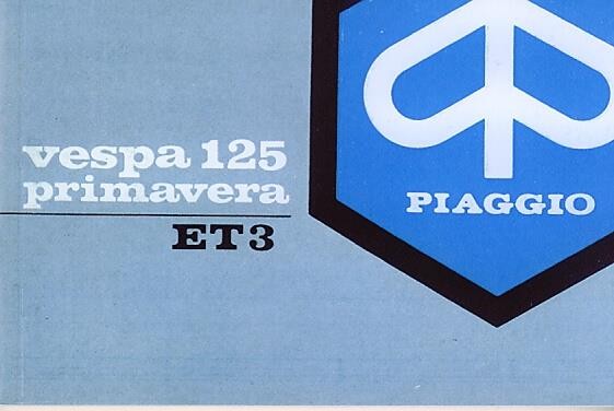 Vespa 125 Primavera ET3, Betriebsanleitung