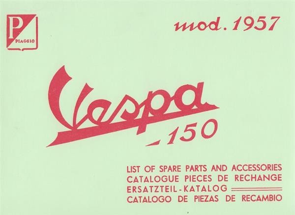Piaggio Vespa 150 (1957), Ersatzteil-Katalog