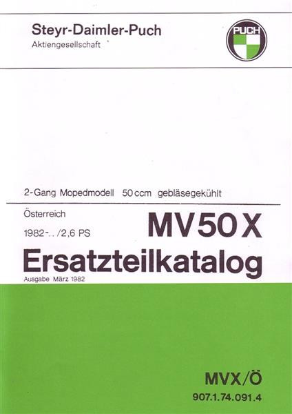 Puch MV50X Ersatzteilkatalog