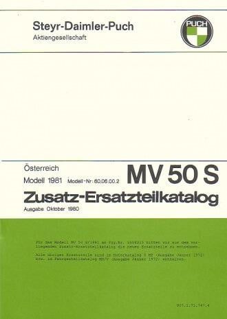 Puch MV 50 S – Zusatz-Ersatzteilkatalog